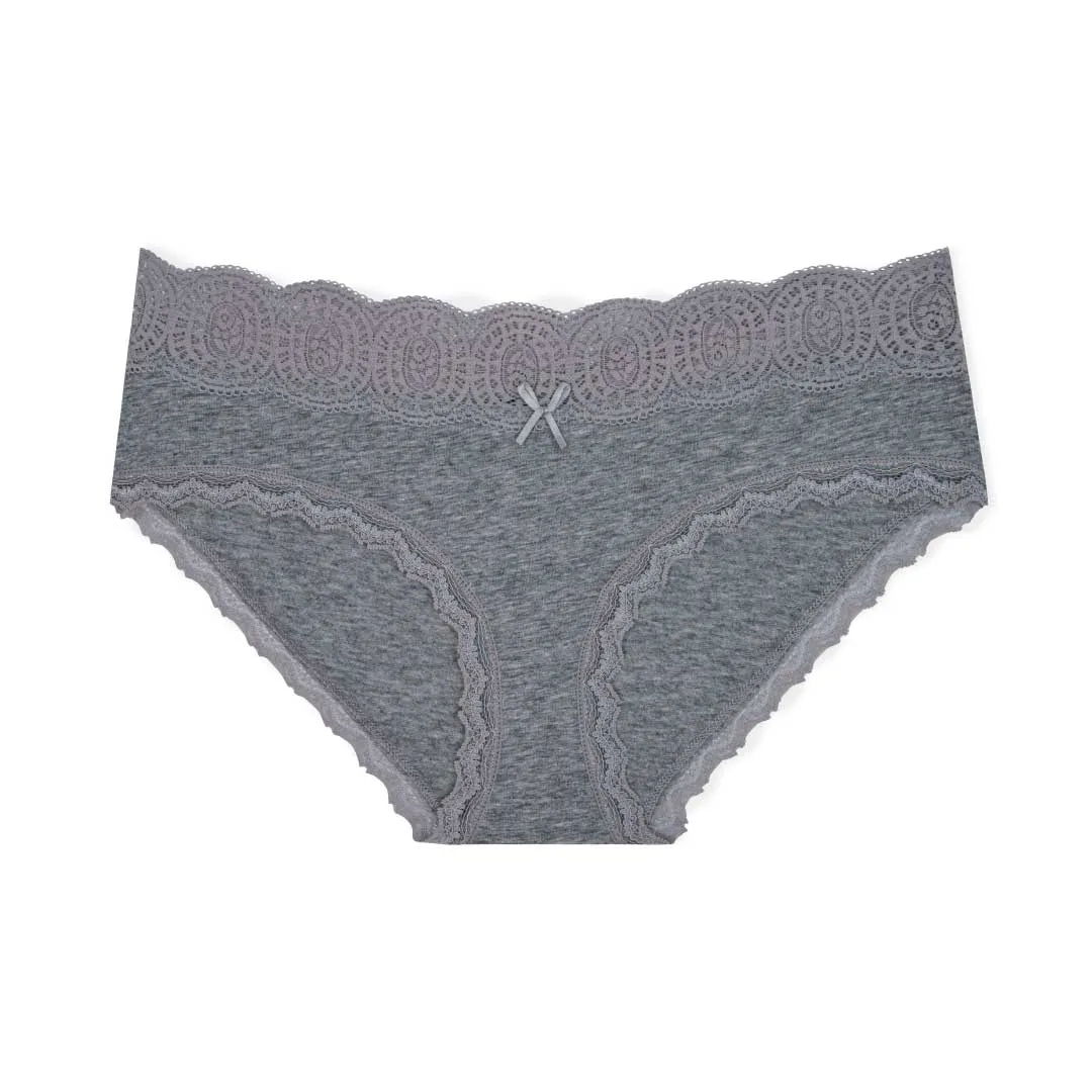 5 Pack Cotton with Lace Trim Bikinis