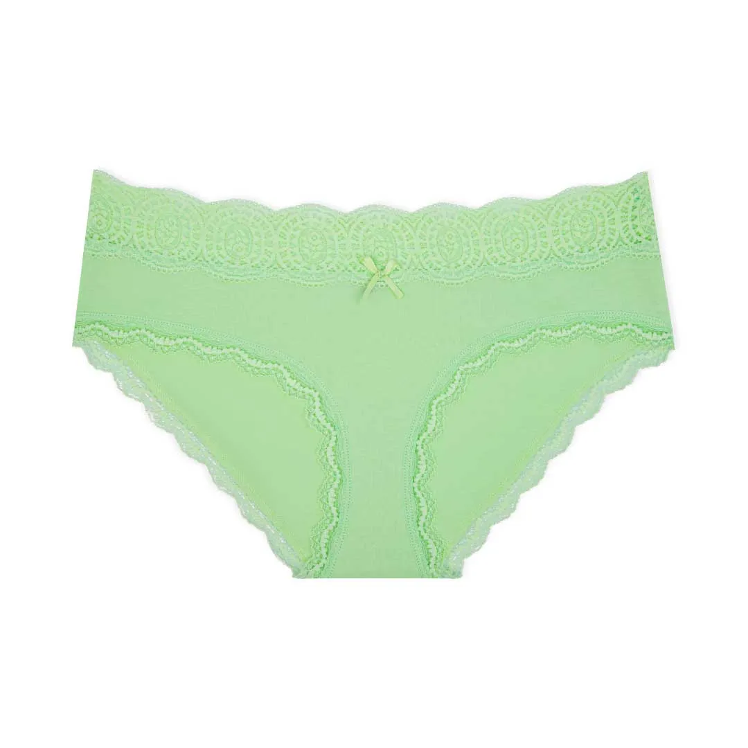 5 Pack Cotton with Lace Trim Bikinis