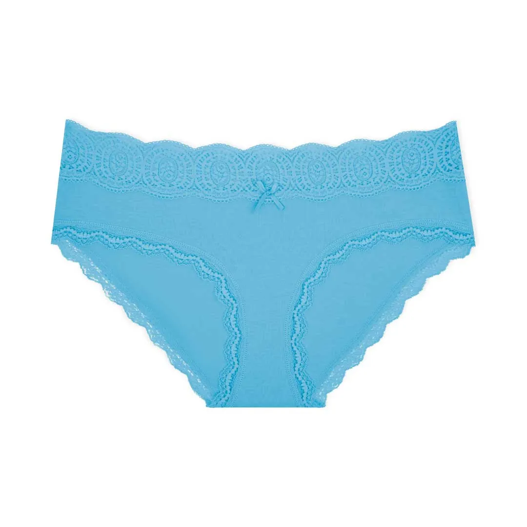 5 Pack Cotton with Lace Trim Bikinis