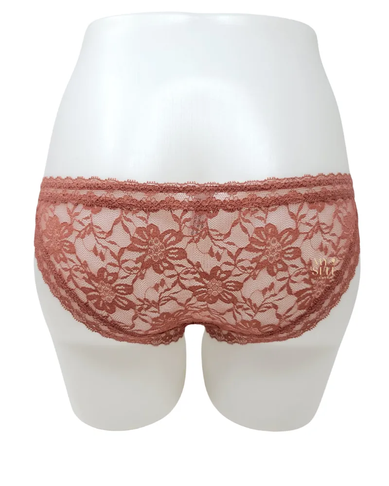 956 vMarsala Filigree Floral Lace Bikinie