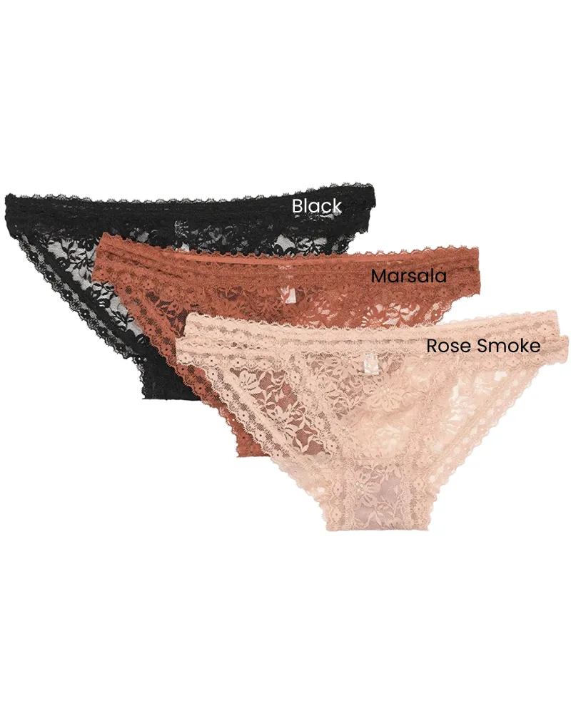 956 vMarsala Filigree Floral Lace Bikinie