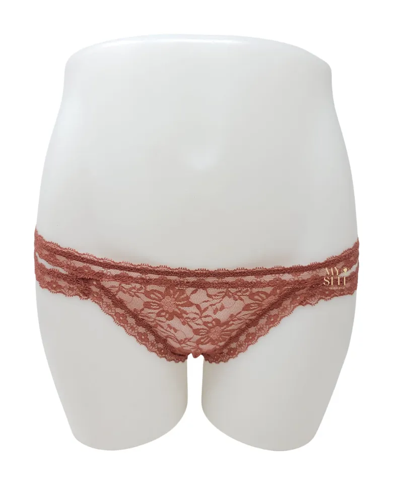 956 vMarsala Filigree Floral Lace Bikinie
