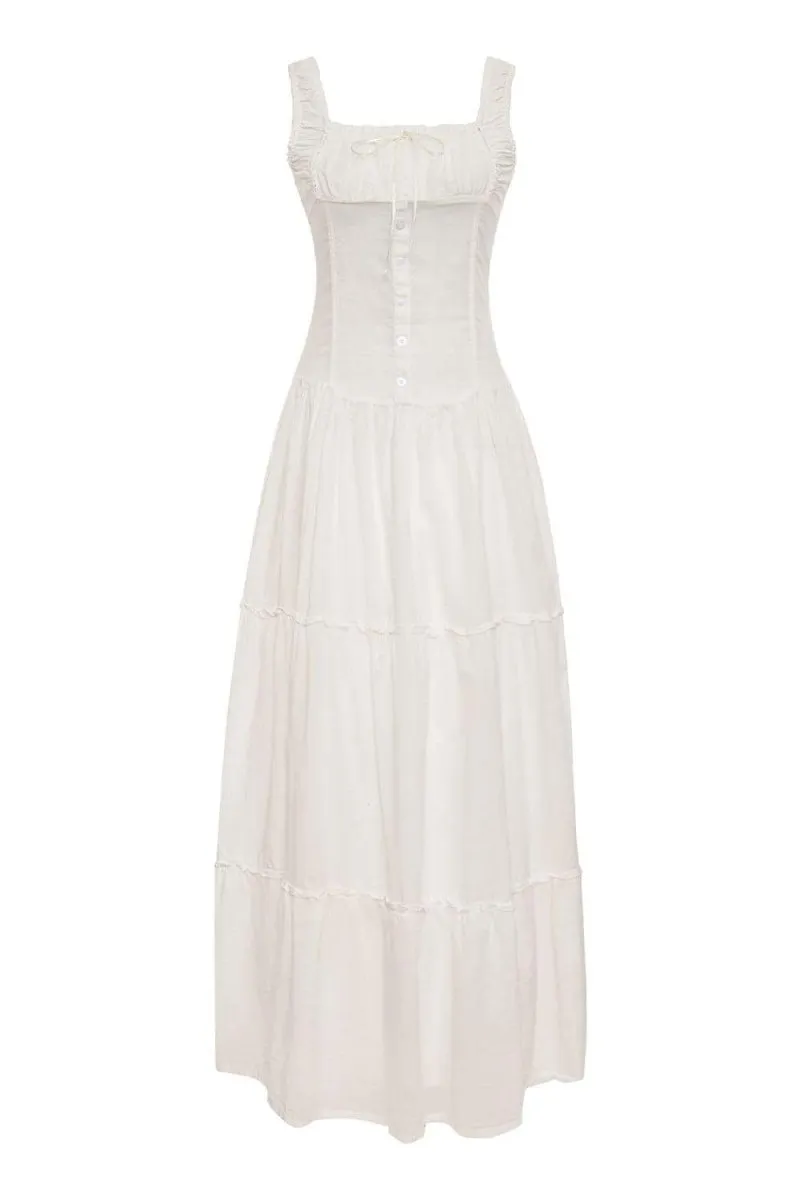 Anastasia - Robe longue semi-transparente à volants