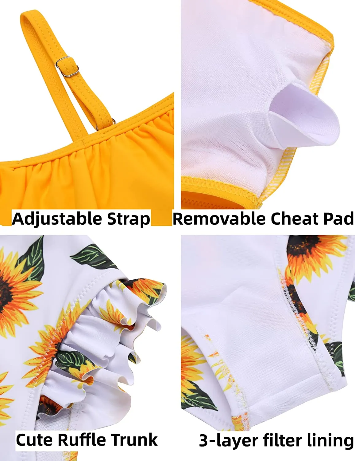 Arshiner Girls Swimsuit Ruffles Flounce Printed Two Pieces Bikini Set