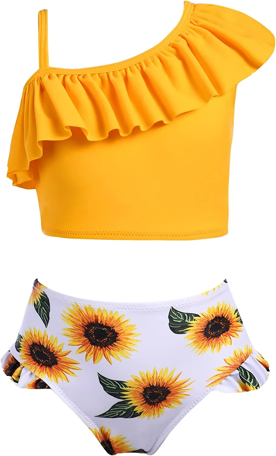 Arshiner Girls Swimsuit Ruffles Flounce Printed Two Pieces Bikini Set