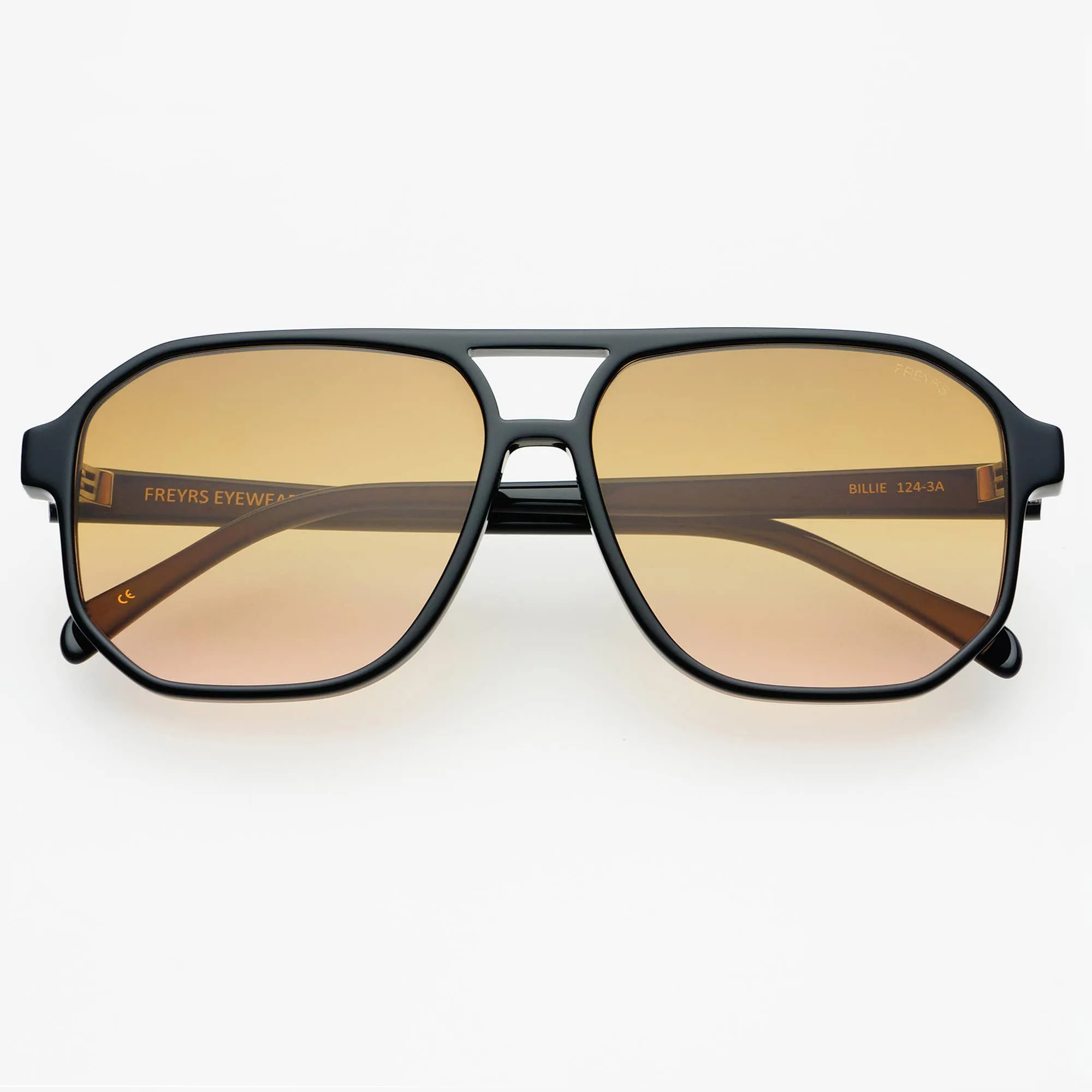 Billie Aviator Sunglasses - Black/Brown