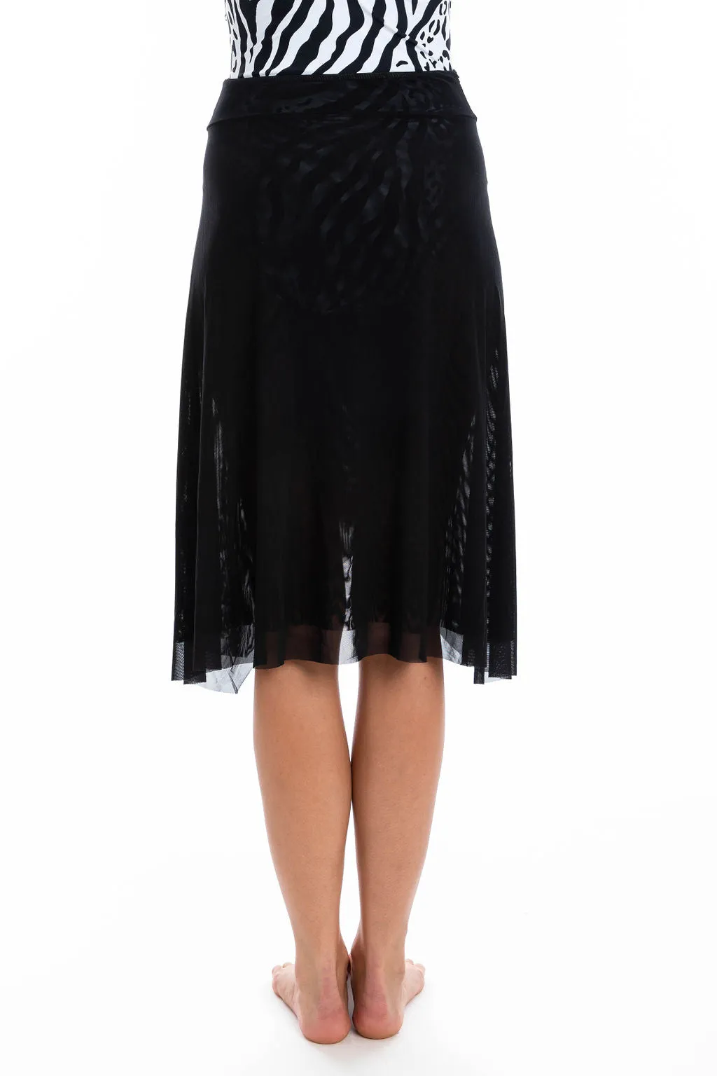 Black Mesh Frill Skirt