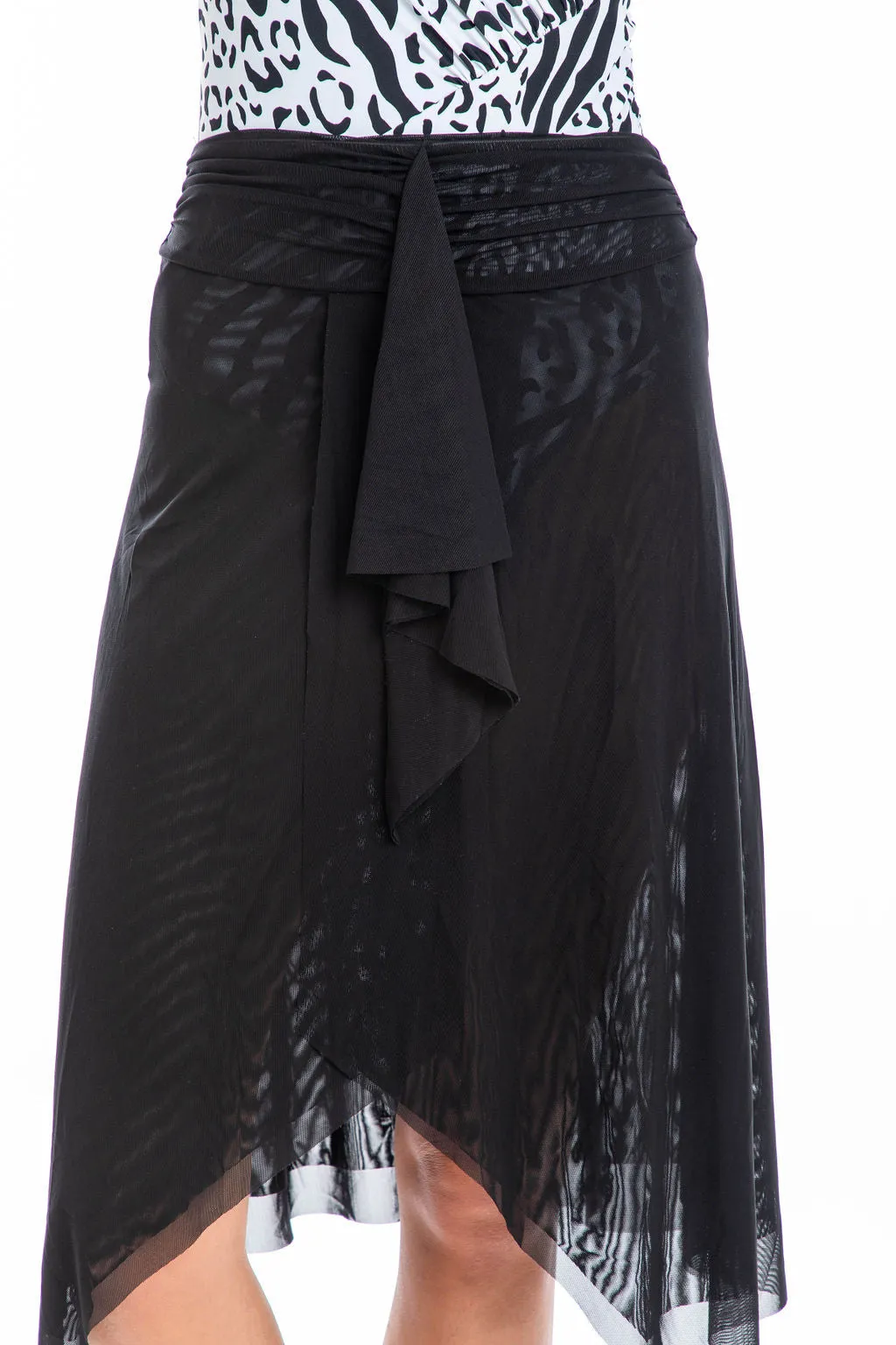 Black Mesh Frill Skirt