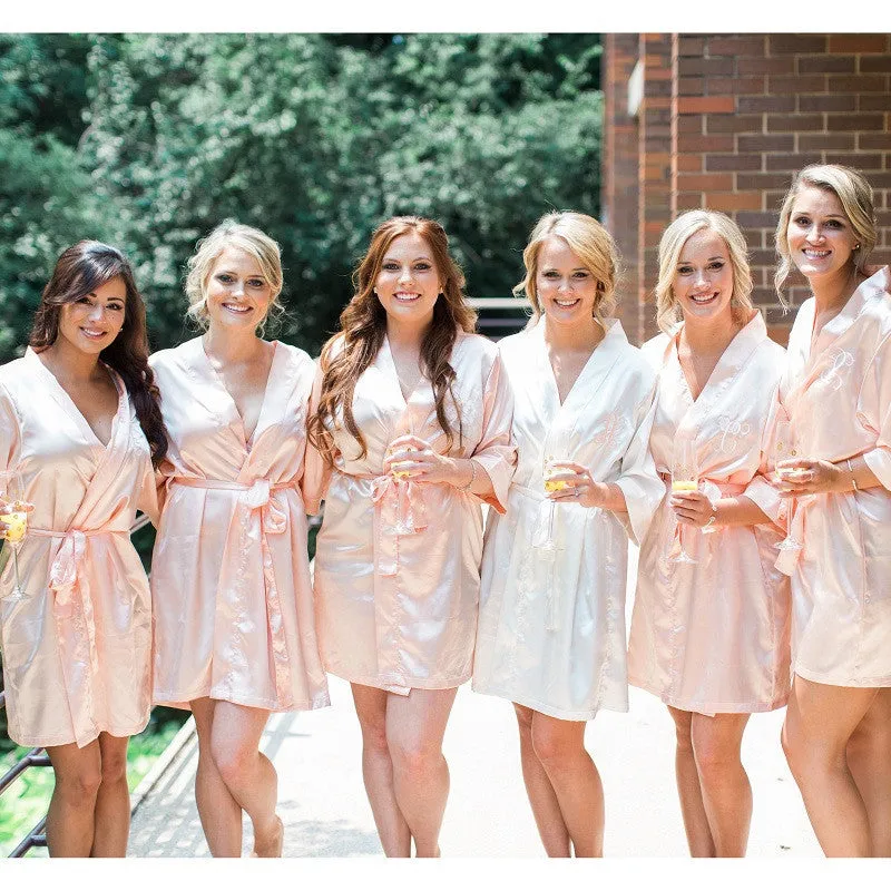 Bridal Party Rhinestone Satin Robe