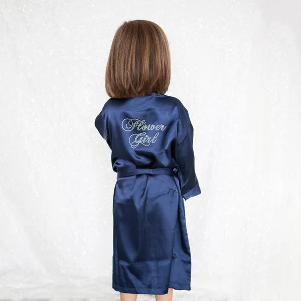 Bridal Party Rhinestone Satin Robe