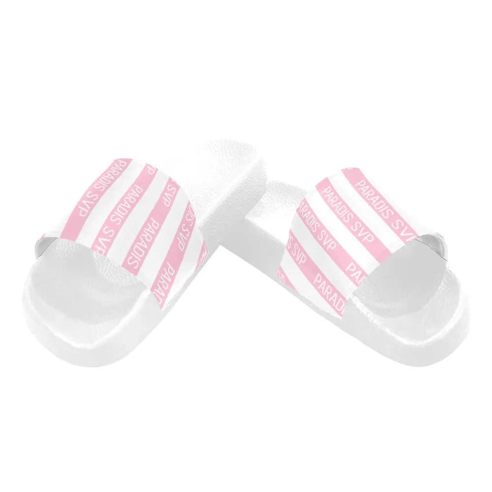 Cabana Cove Striped Slides - Blue, Yellow and Pink