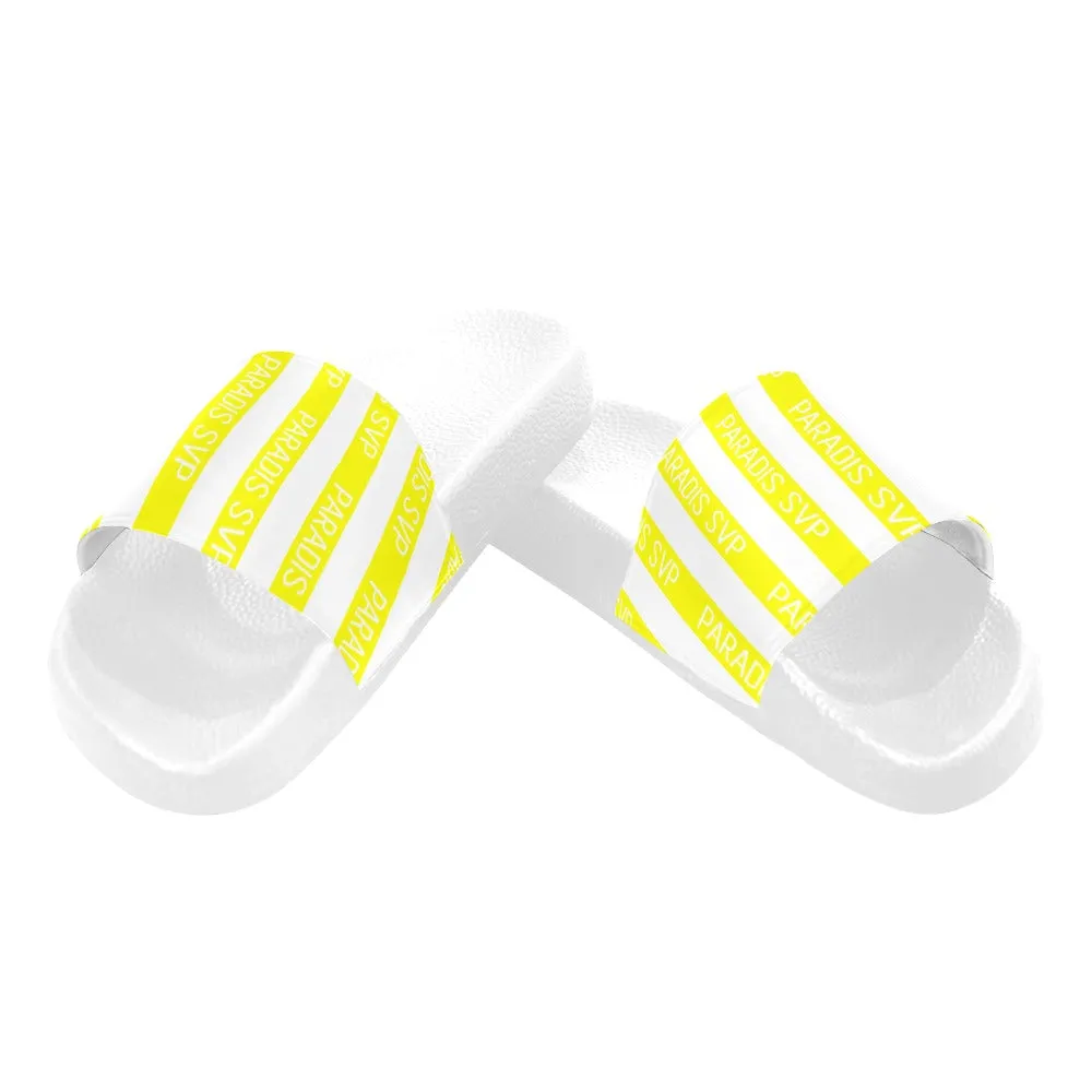 Cabana Cove Striped Slides - Blue, Yellow and Pink