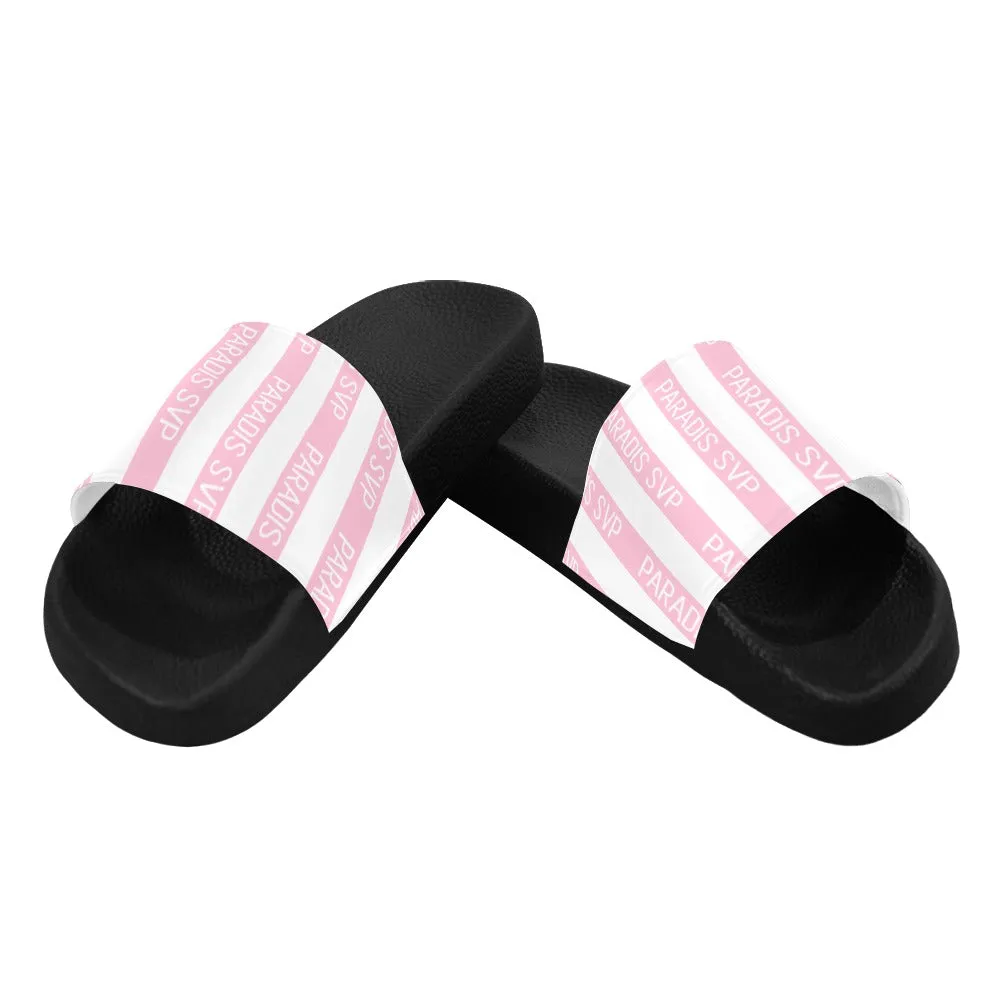 Cabana Cove Striped Slides - Blue, Yellow and Pink
