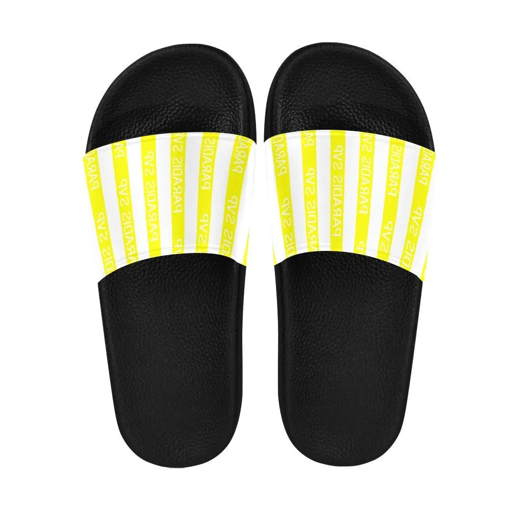 Cabana Cove Striped Slides - Blue, Yellow and Pink