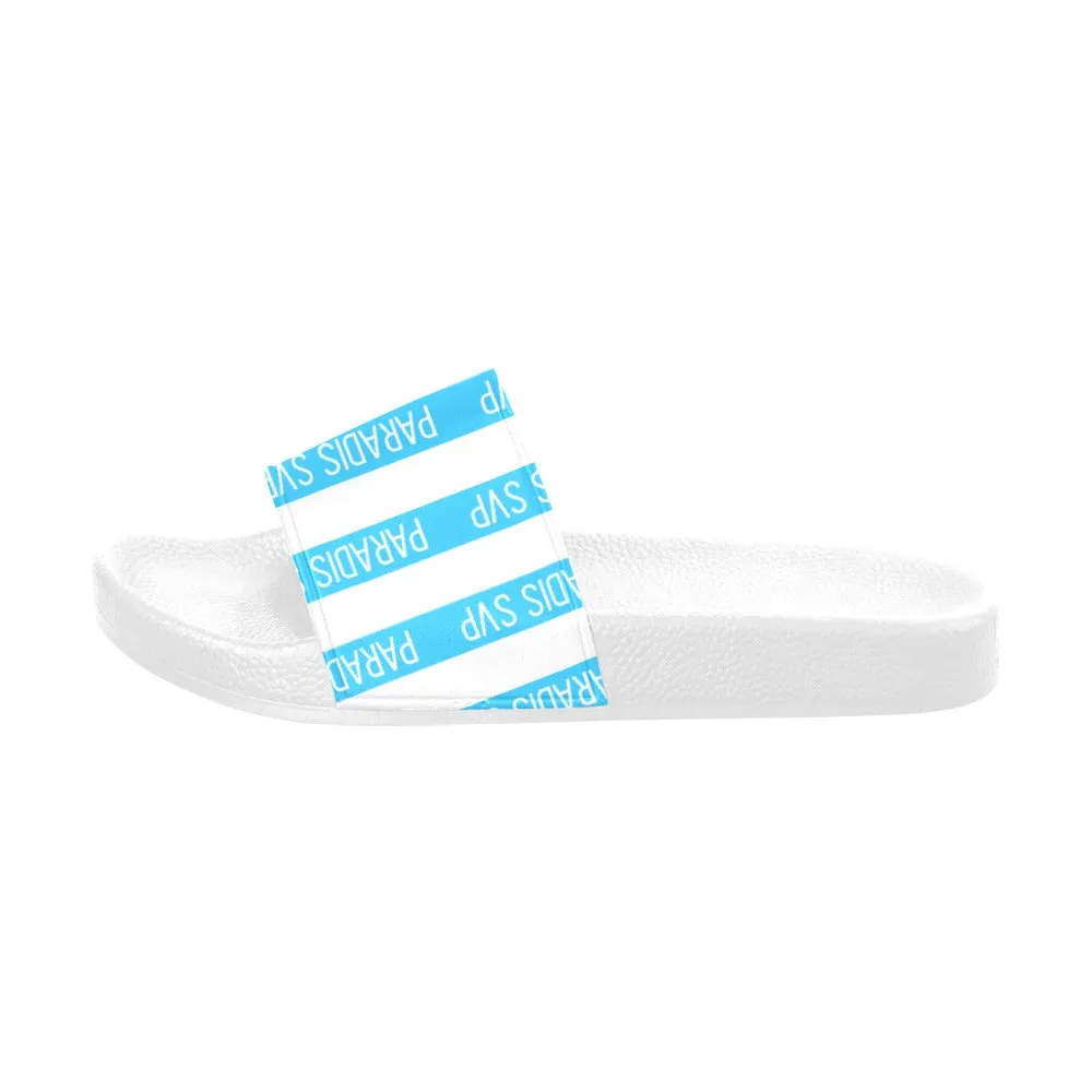Cabana Cove Striped Slides - Blue, Yellow and Pink