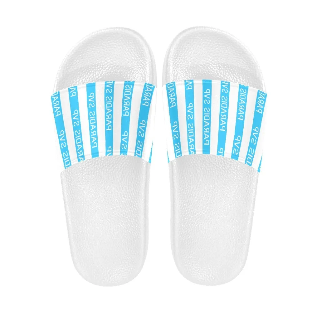 Cabana Cove Striped Slides - Blue, Yellow and Pink