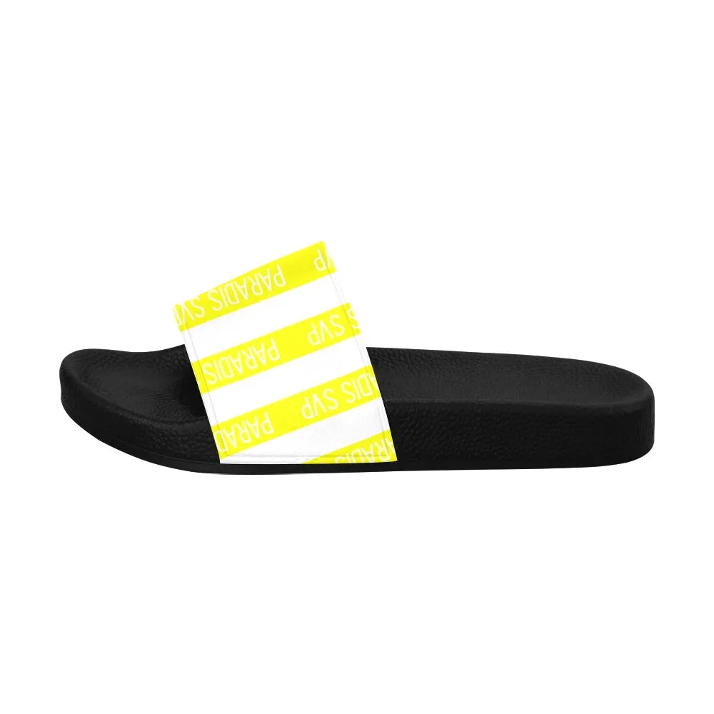 Cabana Cove Striped Slides - Blue, Yellow and Pink
