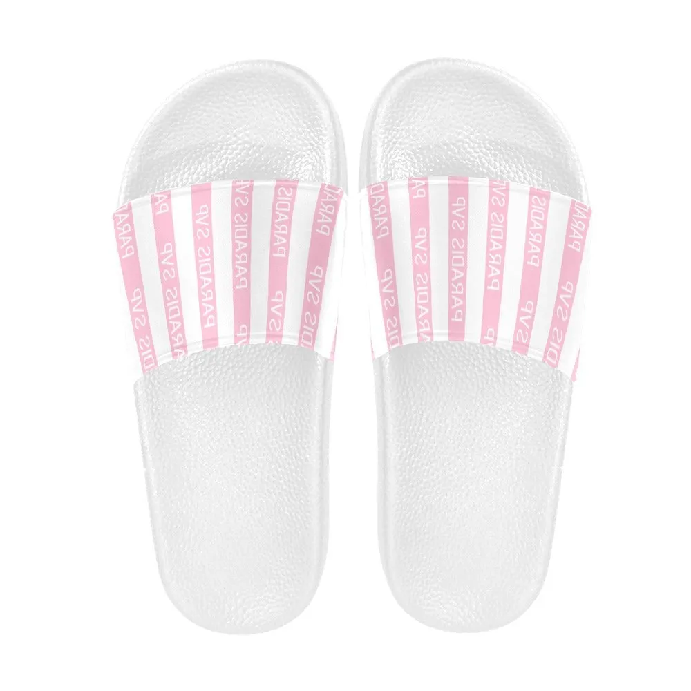 Cabana Cove Striped Slides - Blue, Yellow and Pink