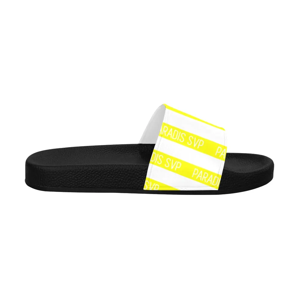 Cabana Cove Striped Slides - Blue, Yellow and Pink