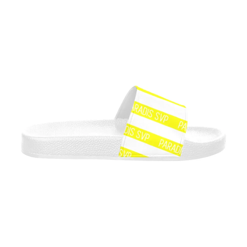 Cabana Cove Striped Slides - Blue, Yellow and Pink