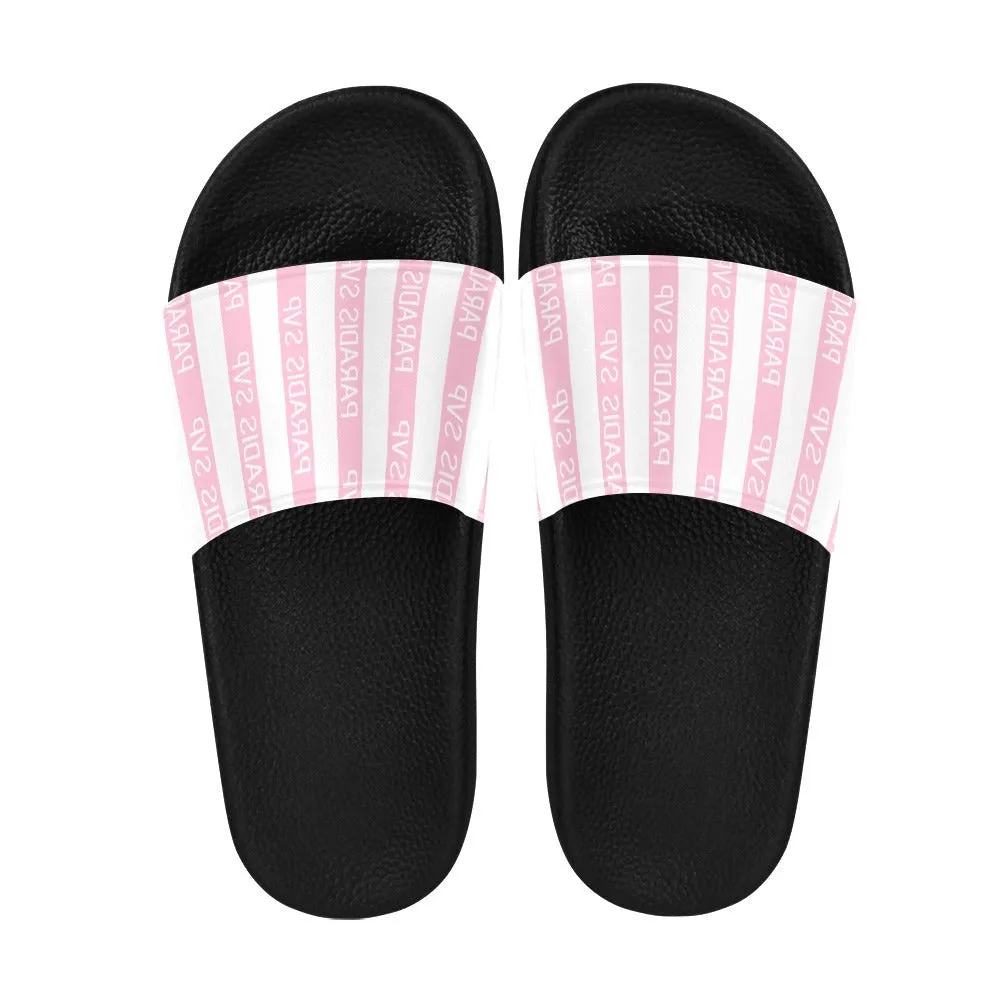 Cabana Cove Striped Slides - Blue, Yellow and Pink