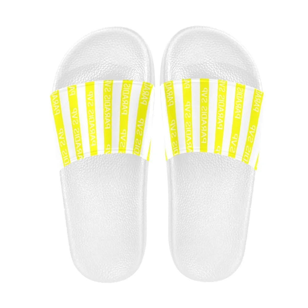 Cabana Cove Striped Slides - Blue, Yellow and Pink