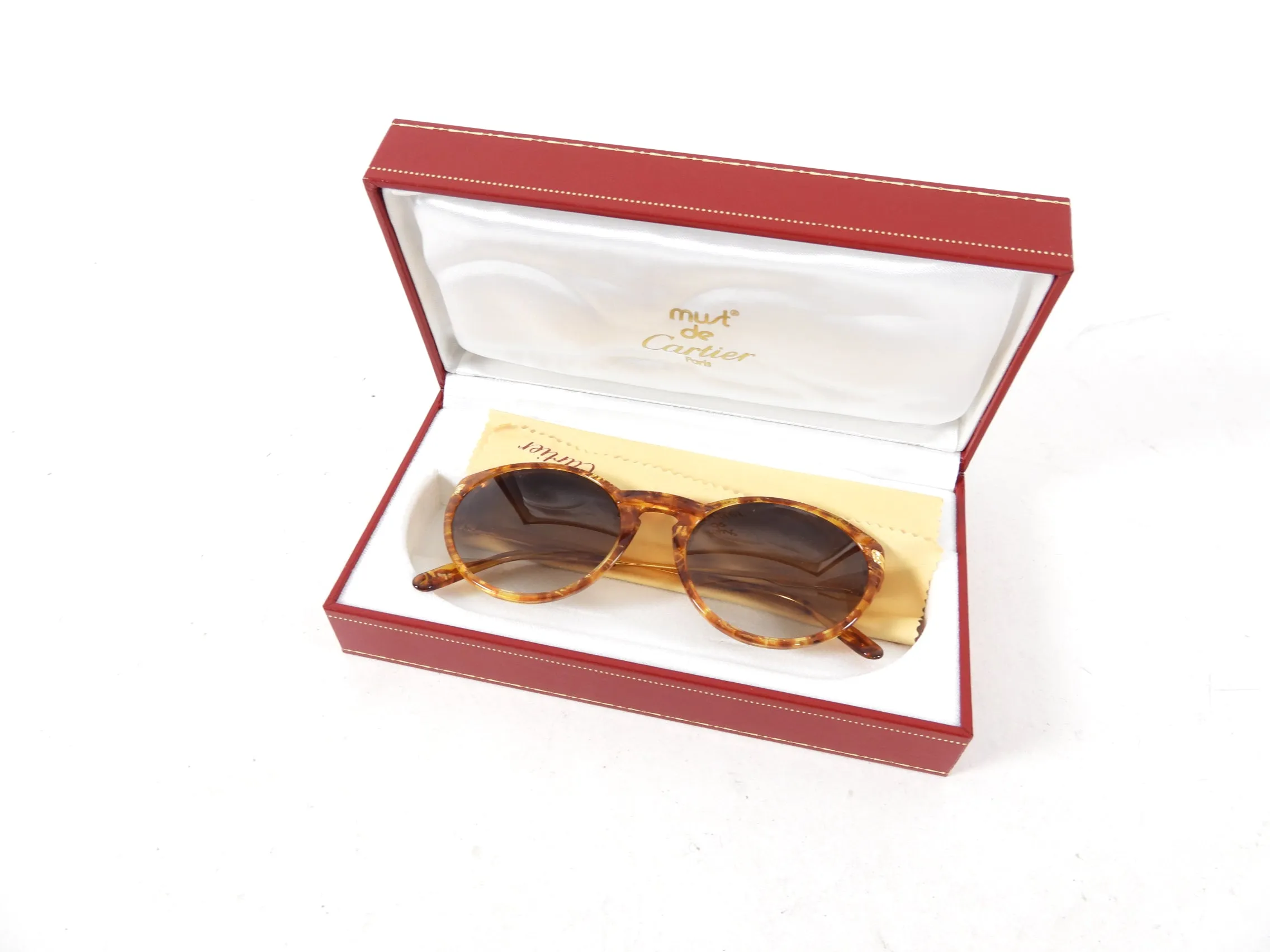 Cartier 135 Faux Tortoise Oval Sunglasses
