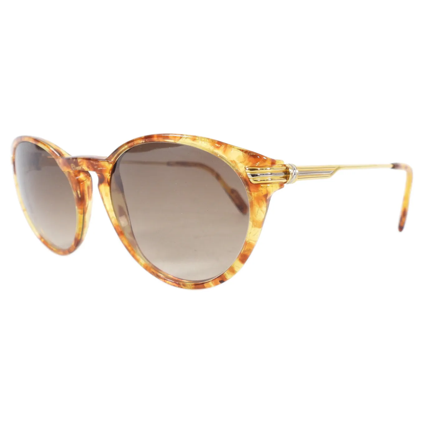 Cartier 135 Faux Tortoise Oval Sunglasses