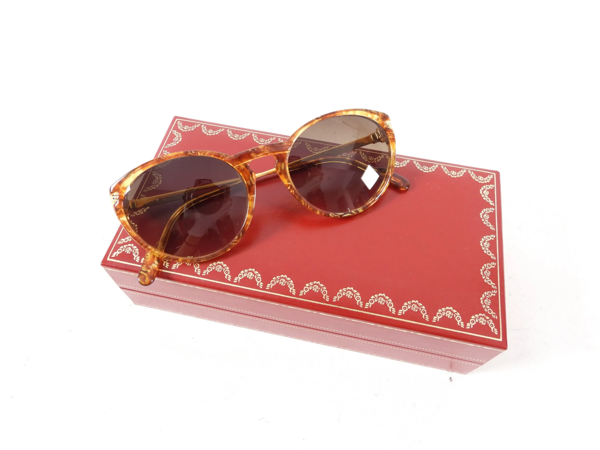 Cartier 135 Faux Tortoise Oval Sunglasses