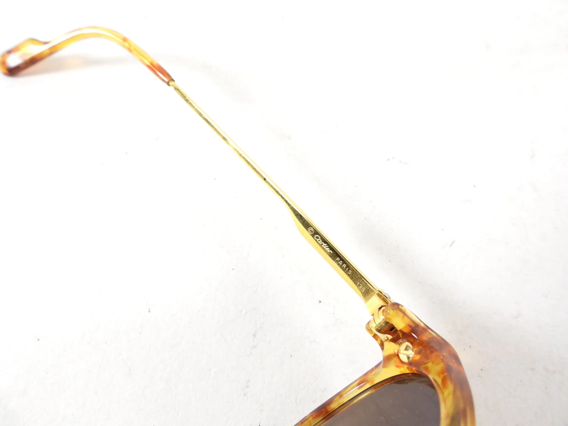 Cartier 135 Faux Tortoise Oval Sunglasses