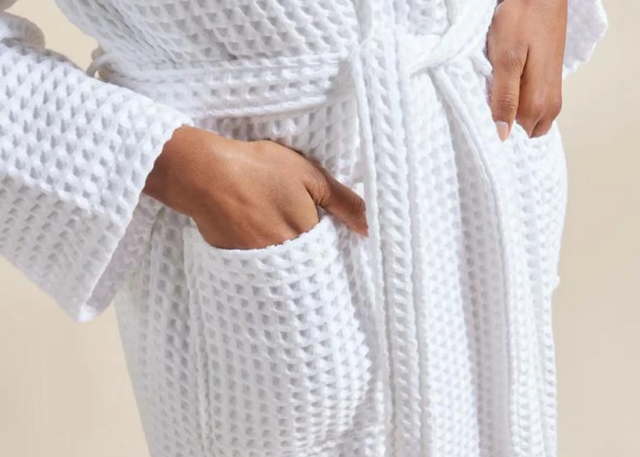 Christy "Waffle Robe" Bath Robe in White