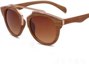 Classic Cat Eye Sunglasses Metal Bridge Unisex  Brown  UV400