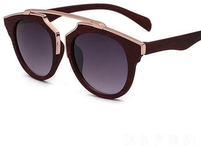 Classic Cat Eye Sunglasses Metal Bridge Unisex  Brown  UV400