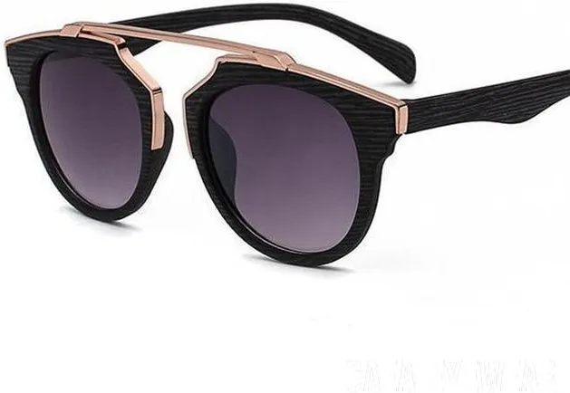 Classic Cat Eye Sunglasses Metal Bridge Unisex  Brown  UV400