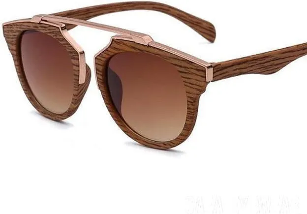 Classic Cat Eye Sunglasses Metal Bridge Unisex  Brown  UV400