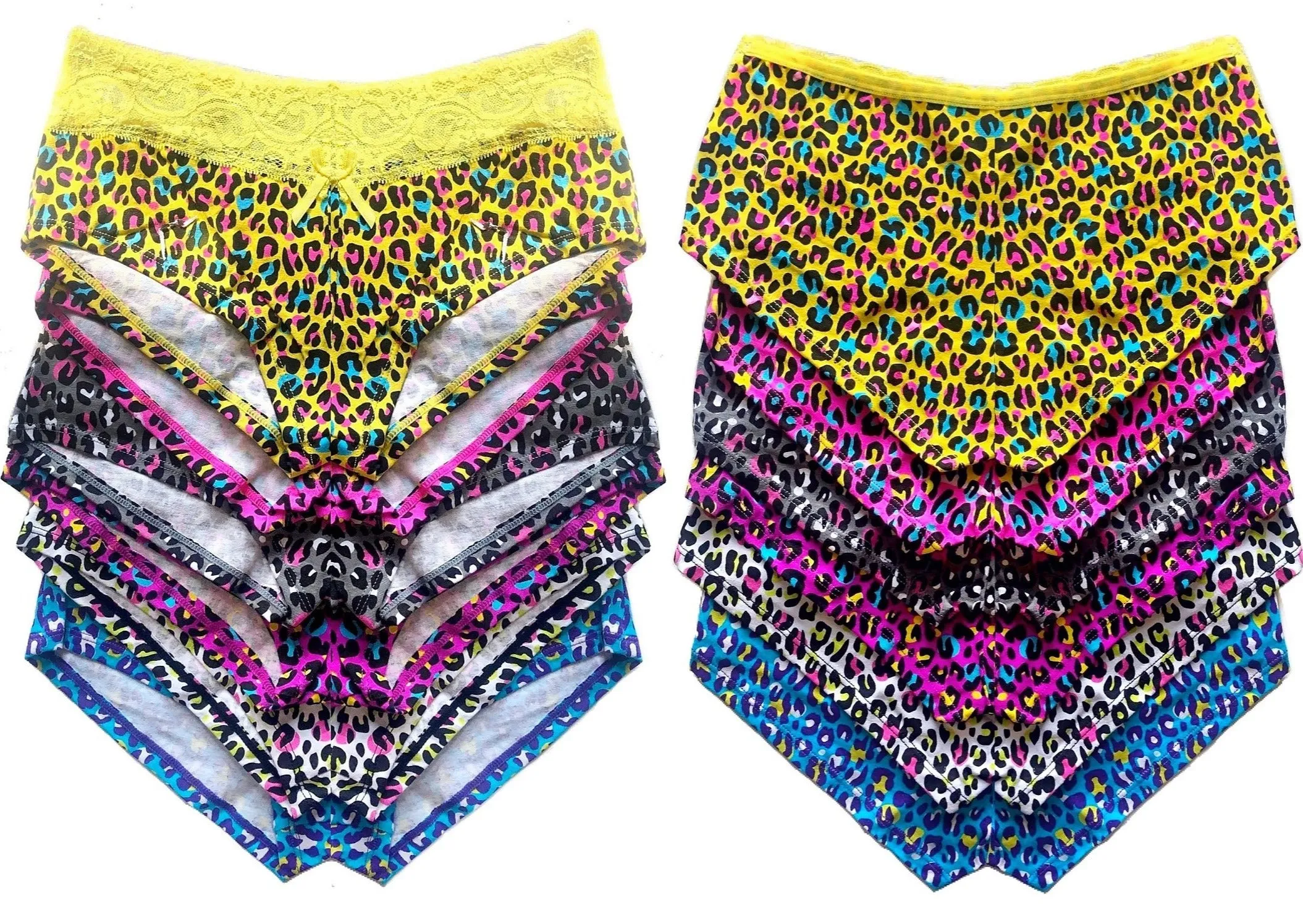 Colorful Animal & Lace Full Coverage Panties