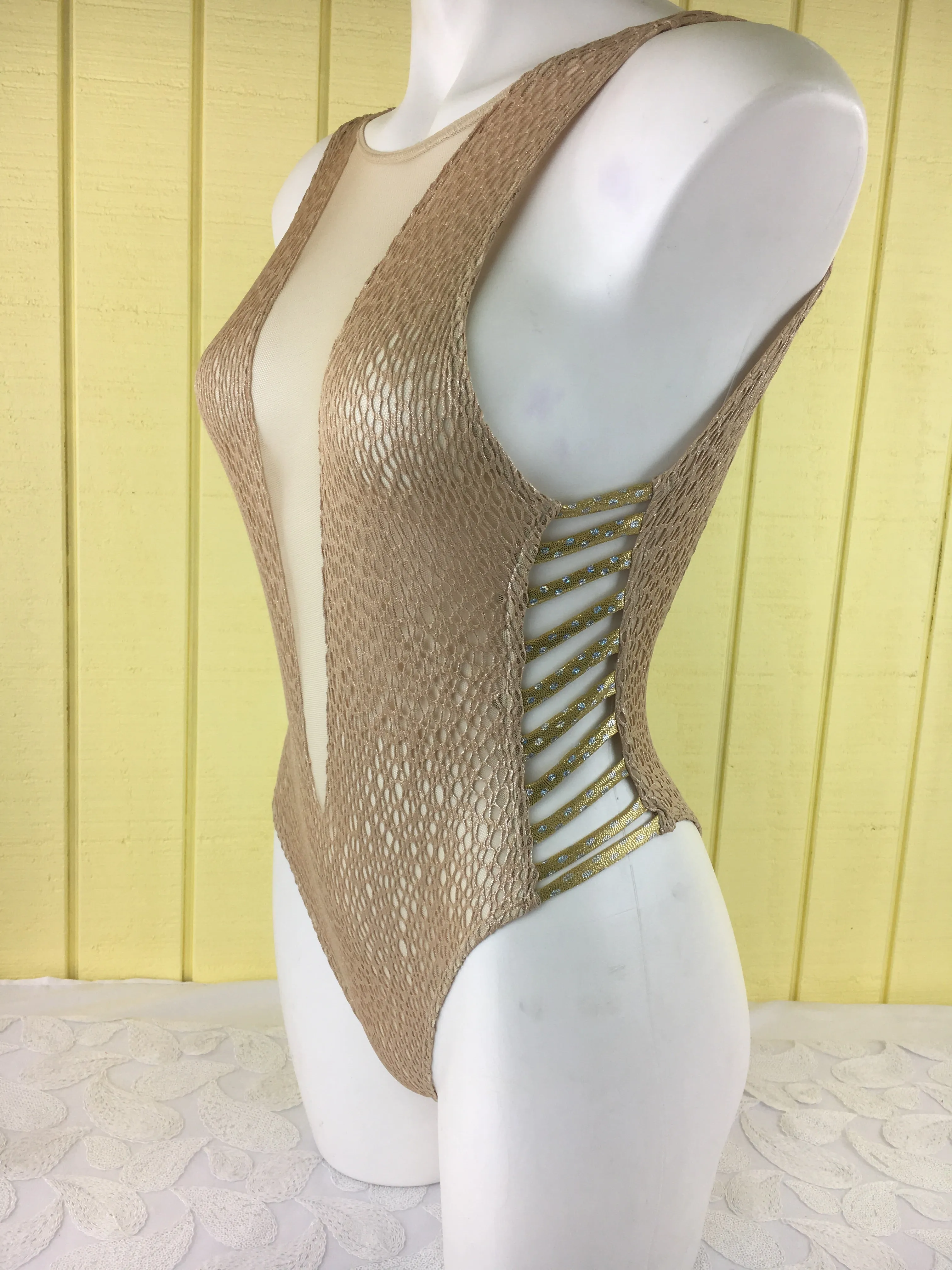 Custom Ravish nude/mesh one piece version 2