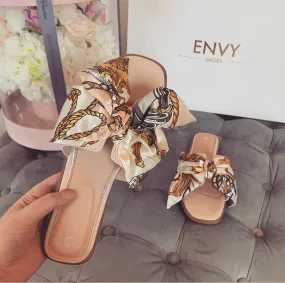 DOLCE NUDE SCARF SLIDERS
