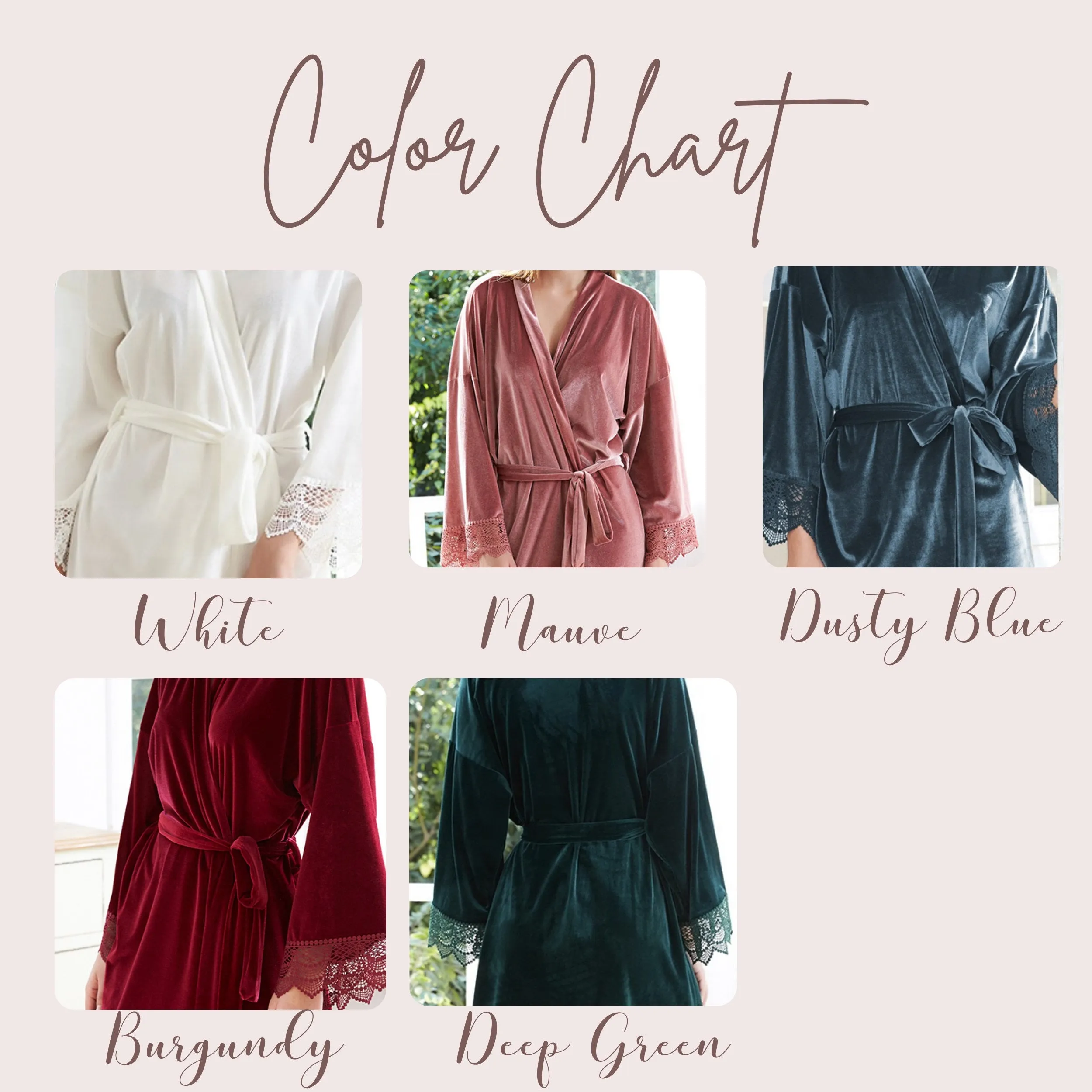 Emerald Velvet Robe with Lace Trims Robes For Bridesmaid,  Bridal Party Gift, Bridesmaid Gift, Kimono Robe for Bridal Shower