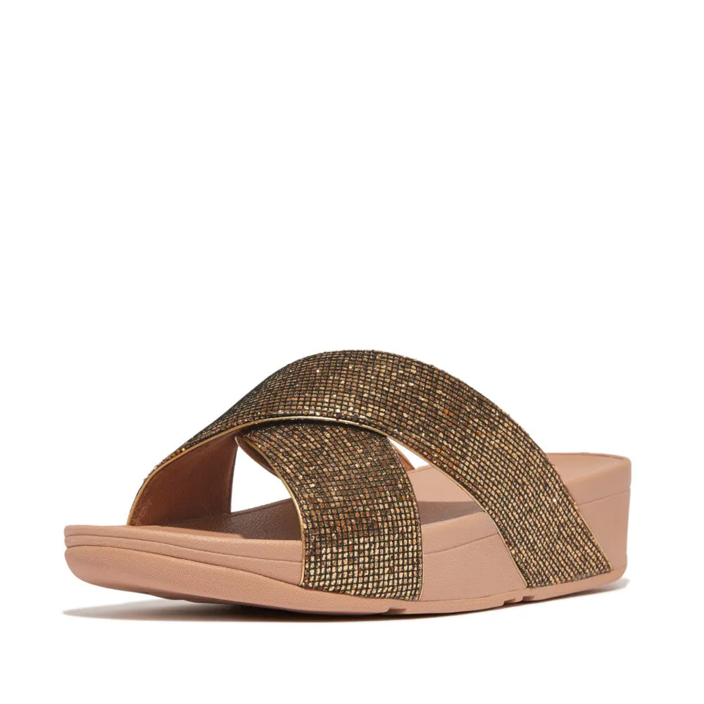Fitflop Lulu Glitterball Cross Slide Gold