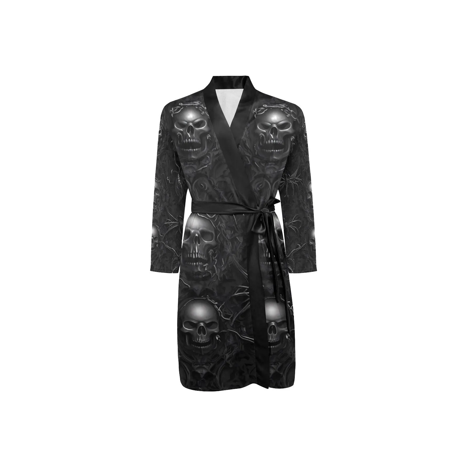 Gothic Skull Belted Night Robe