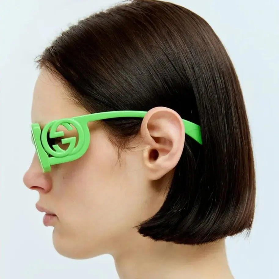 Gucci GG Green Gradient Rectangle Unisex Sunglasses