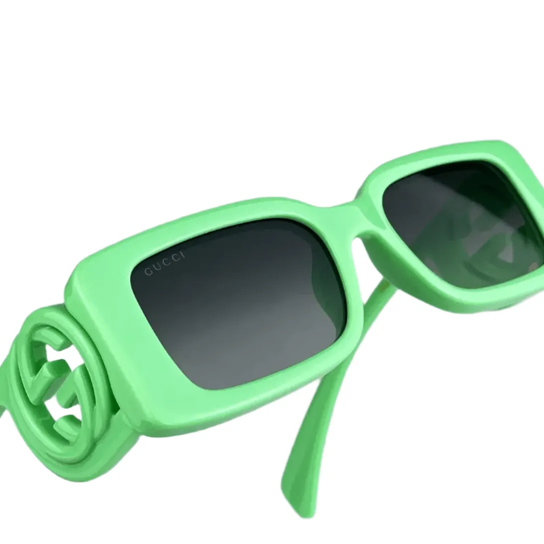 Gucci GG Green Gradient Rectangle Unisex Sunglasses