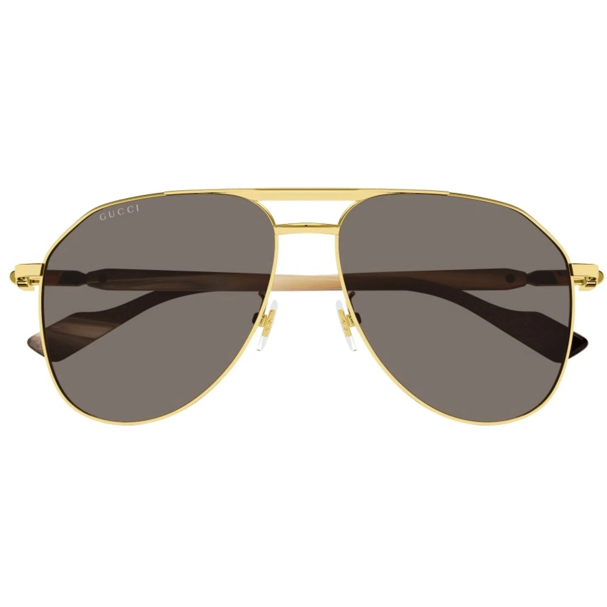 Gucci Men's Sunglasses - Gold Full Rim Metal Frame Brown Lens | GG1220S 002