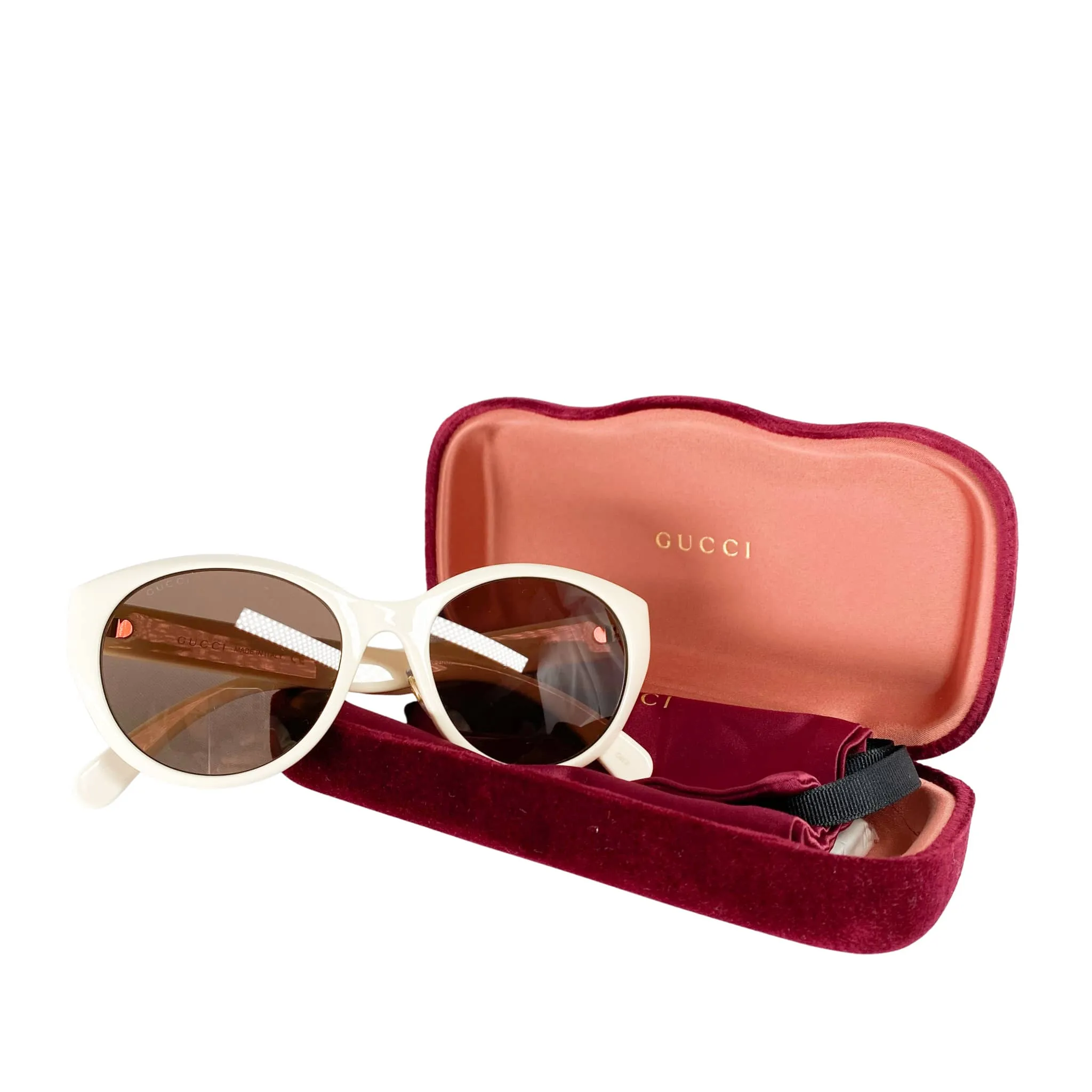 Gucci White GG Sunglasses