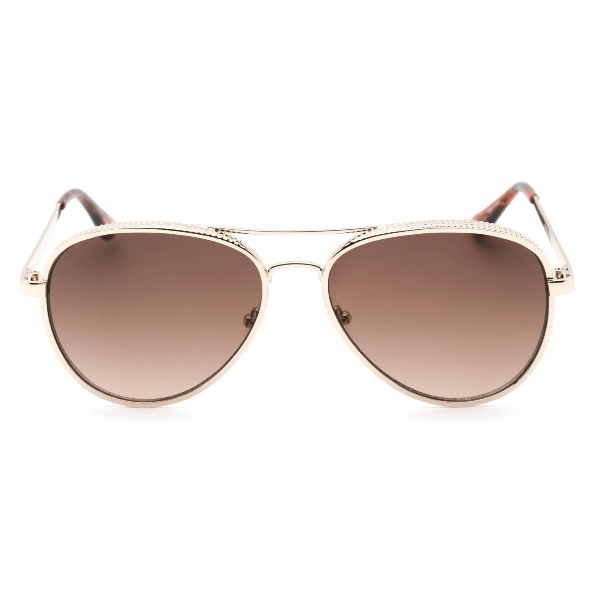Guess Factory Women's Sunglasses - Gold Aviator Frame Gradient Brown Lens | GF0350 32F
