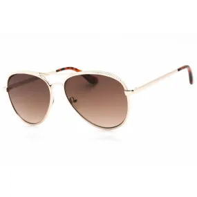Guess Factory Women's Sunglasses - Gold Aviator Frame Gradient Brown Lens | GF0350 32F