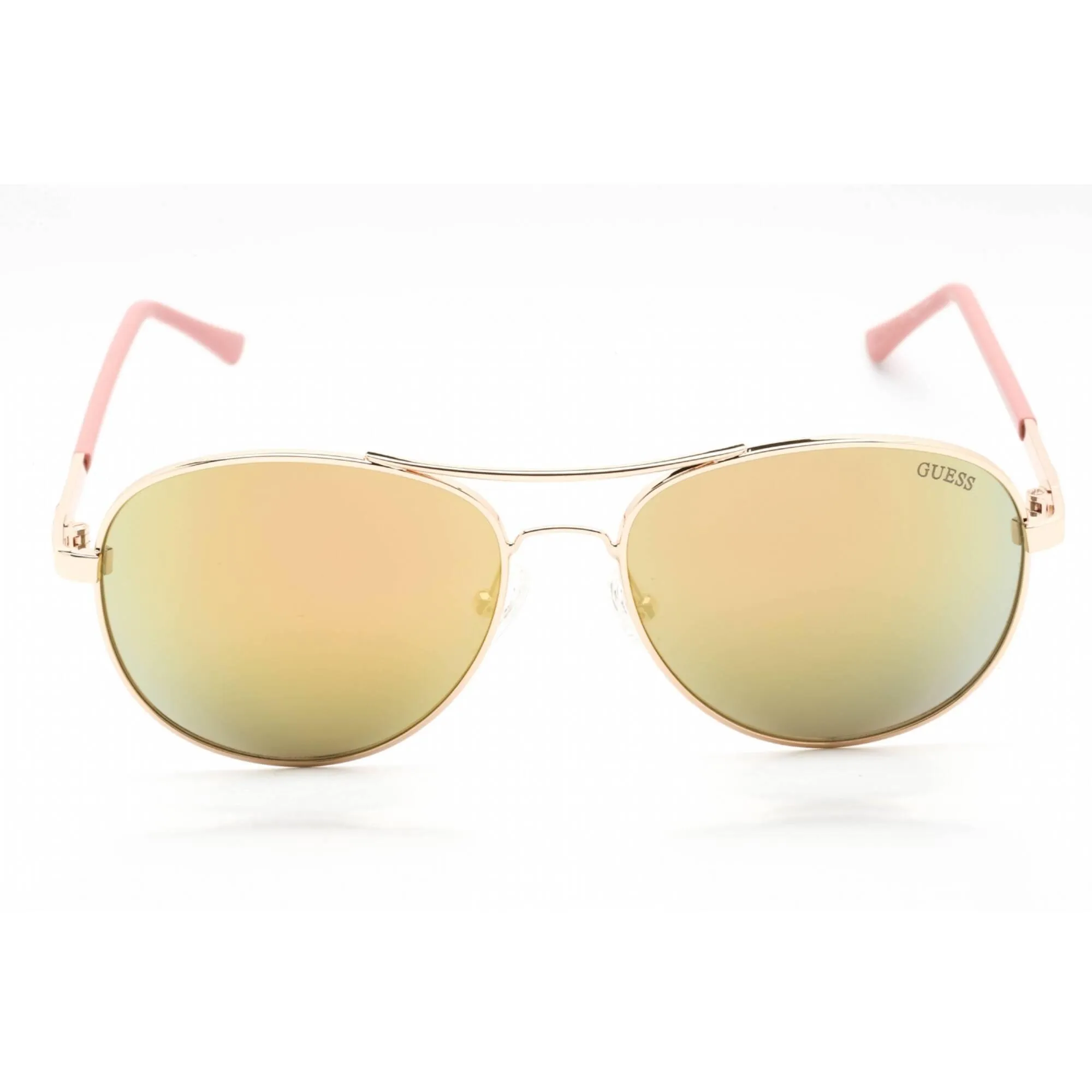 Guess Factory Women's Sunglasses - Shiny Rose Gold Aviator Metal Frame | GF0295 28U