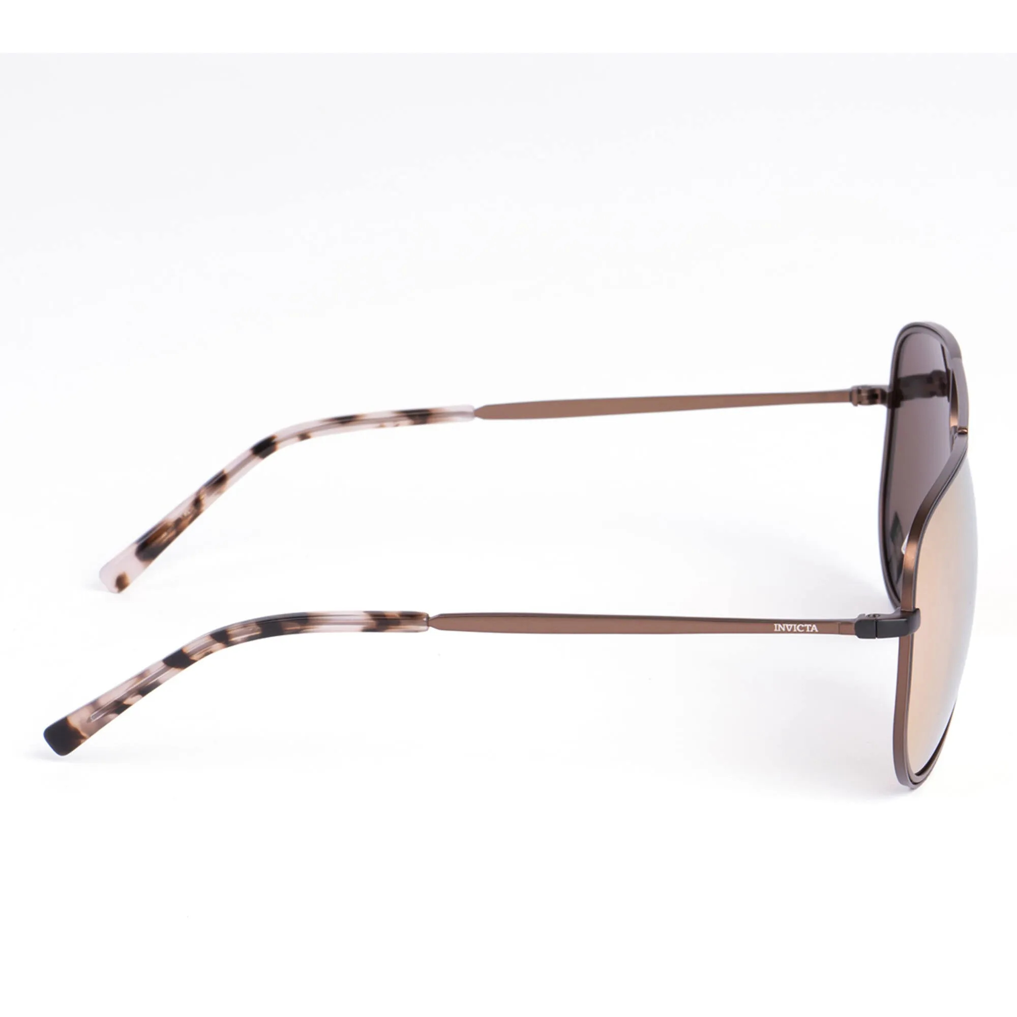 Invicta Unisex Sunglasses - Black/Gold Full Rim Frame Light Gold Lens | IEW055-05