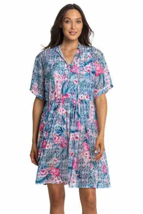 Jantzen Mesh Shirt Dress - Moroccan Flowers